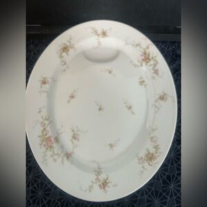 Theodore Haviland Oval Platter 13.5” Limoges White with Pink Roses